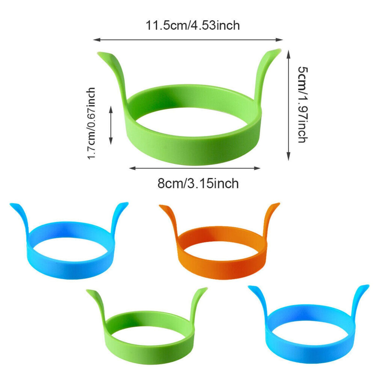 4pcs Non Stick Kitchen Tools Silicone Egg Rings Baking Pancake Handles