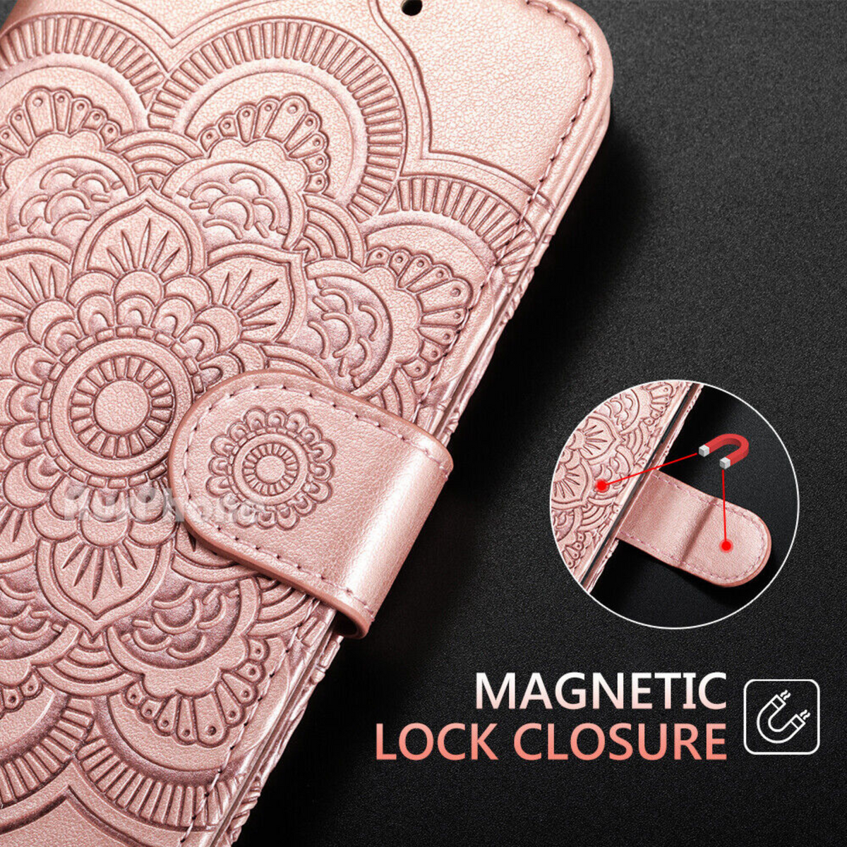 Apple iPhone 11 Leather Wallet Shockproof Case Cover