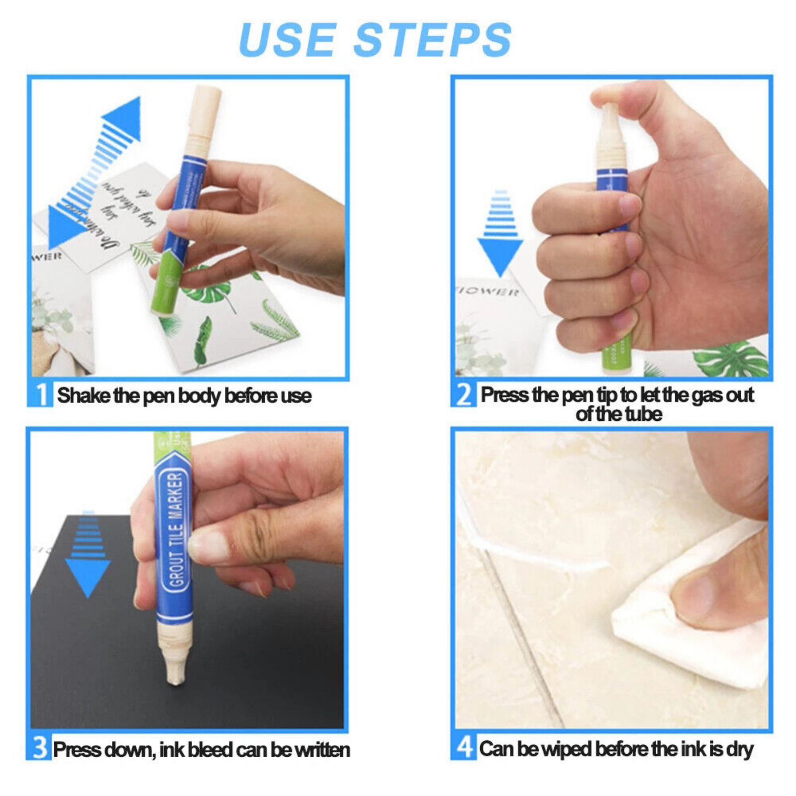 White Refresher Marker Bathroom Waterproof Repair Pen Wall Gap Refill Grout