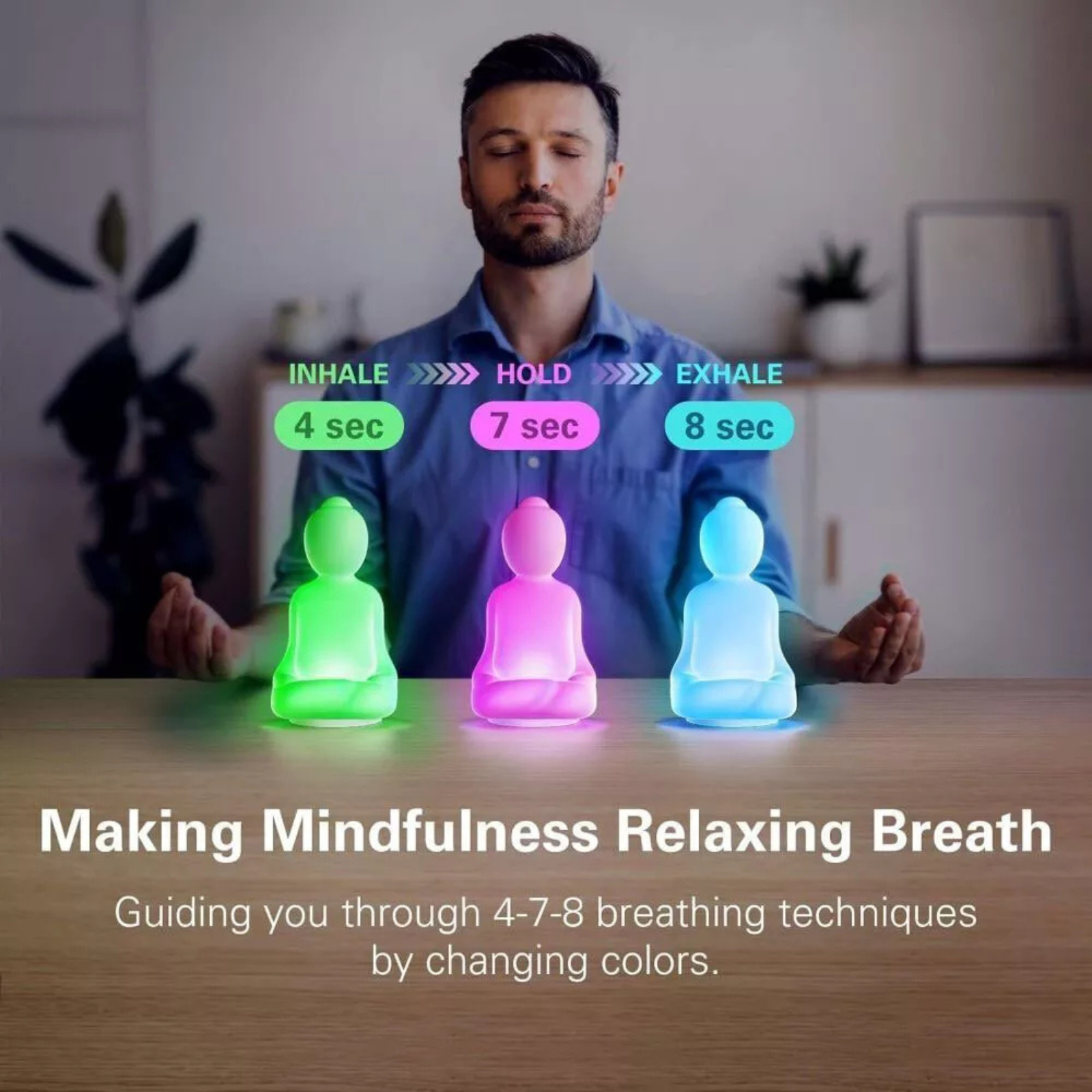 Meditation Breathing Light Yoga 4-7-8 Guided Visual
