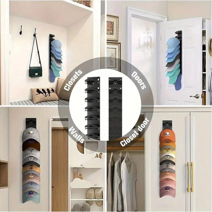 Multi Tier Wall Mounted Hat Rack Organiser Storage Display Stand