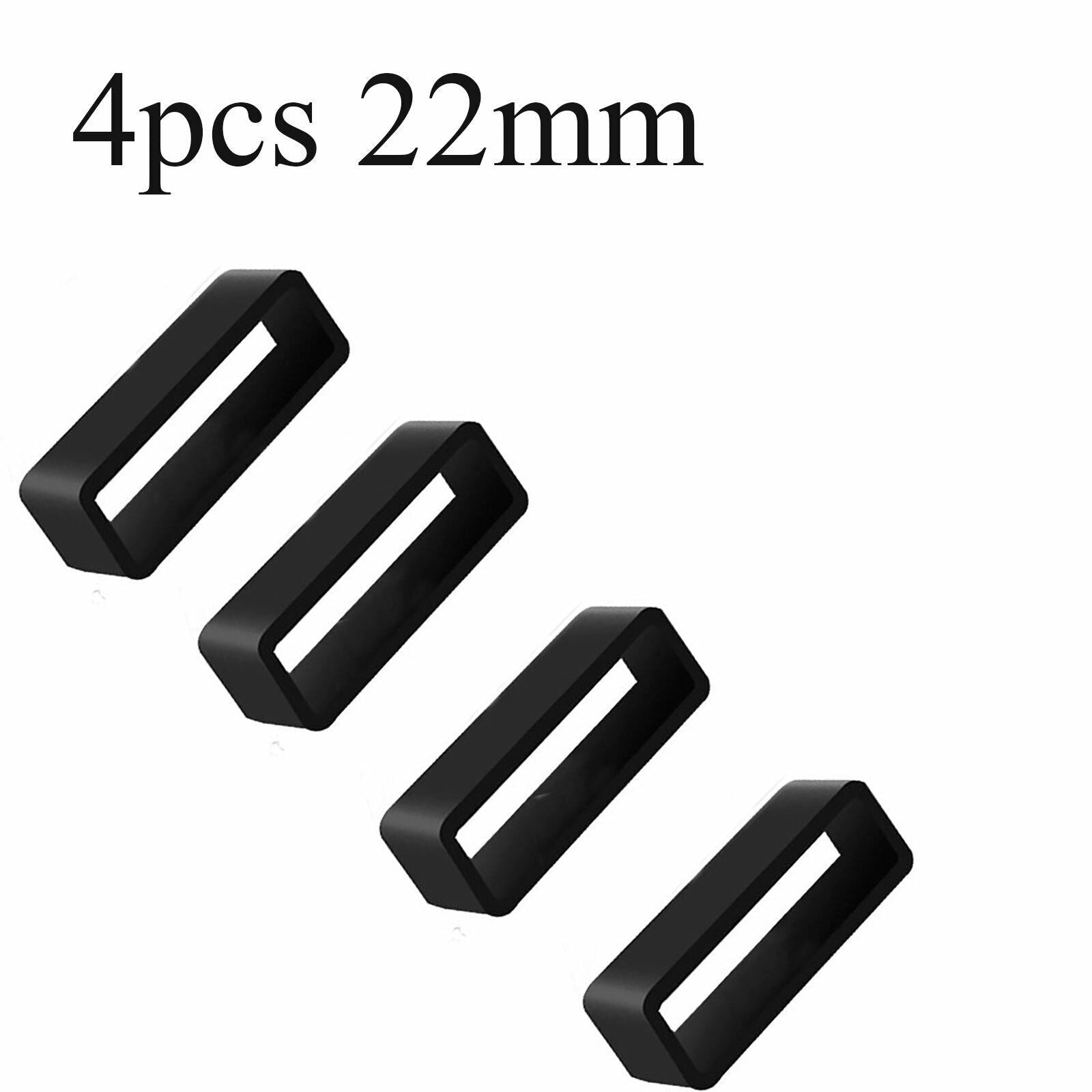 22mm Rubber Watch Strap Hoop Loop Ring Retainer 4pcs Silicone Band Holder