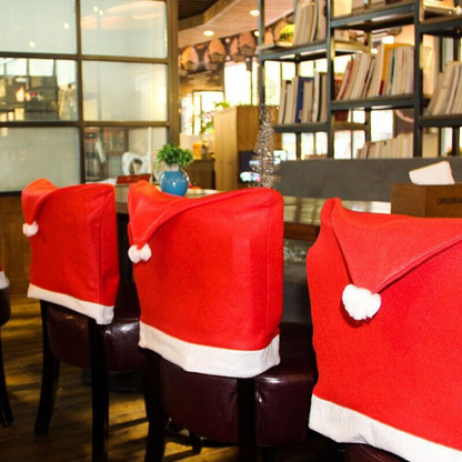 Decoration Christmas Home Decor 6x Santa Chair Covers Dinner Table Set