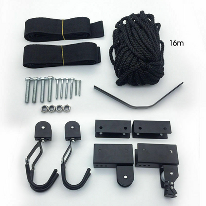 Garage Rack Storage Kayak Hoist Pulley System Bike Lift Ceiling 125LBS Capacity