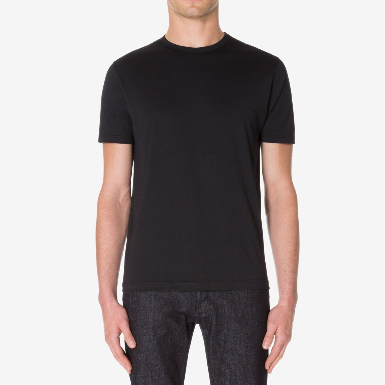 Basic Tee Black Premium Men's Plain Blank T-shirt Large Size