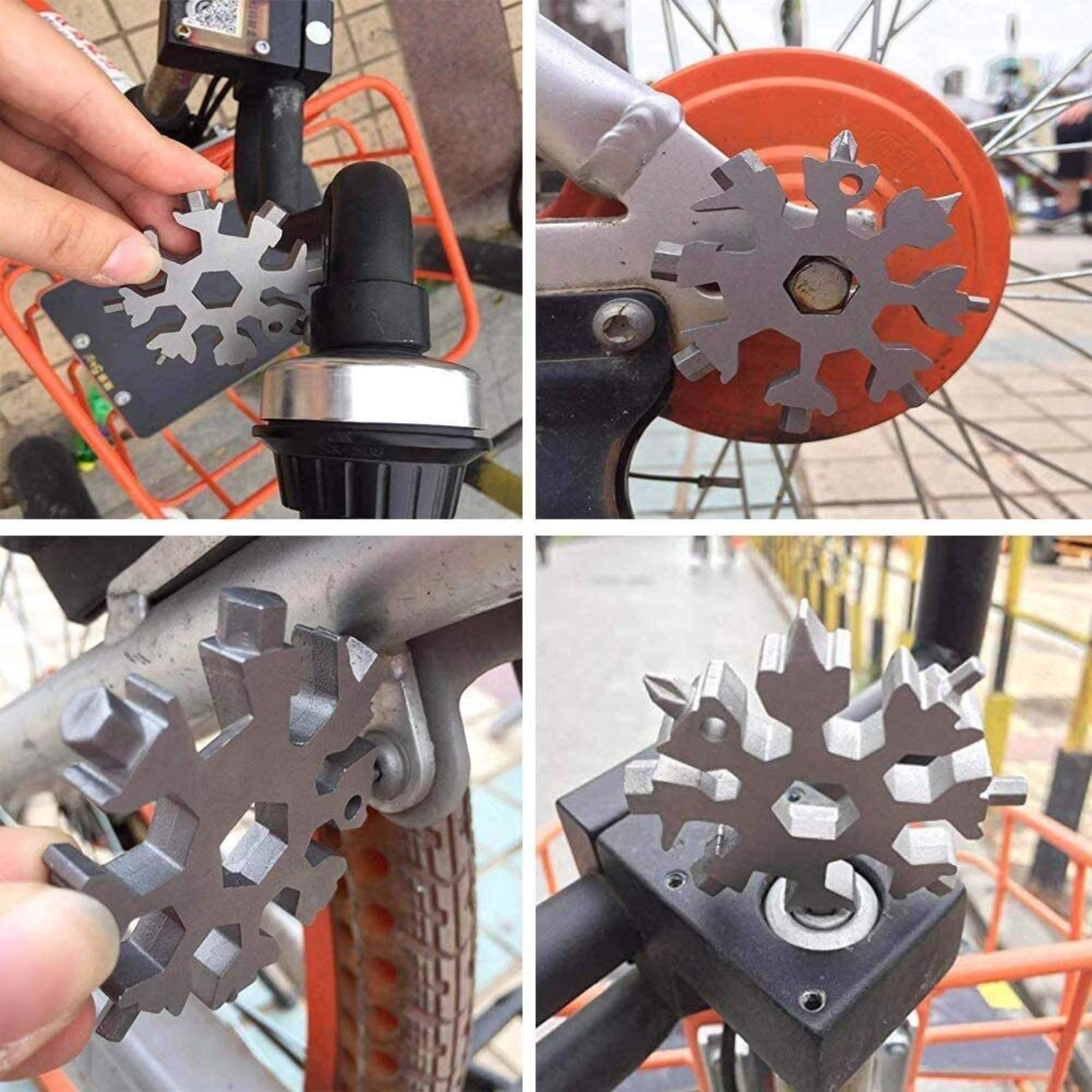 Stainless steel Multi-tool Snowflake 18 in 1 Keychain Screwdriver
