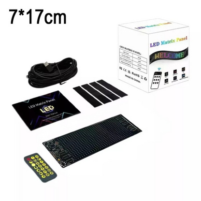 Matrix Panel Screen Scrolling LED Sign Display APP Control Light Shop Car 7x17cm