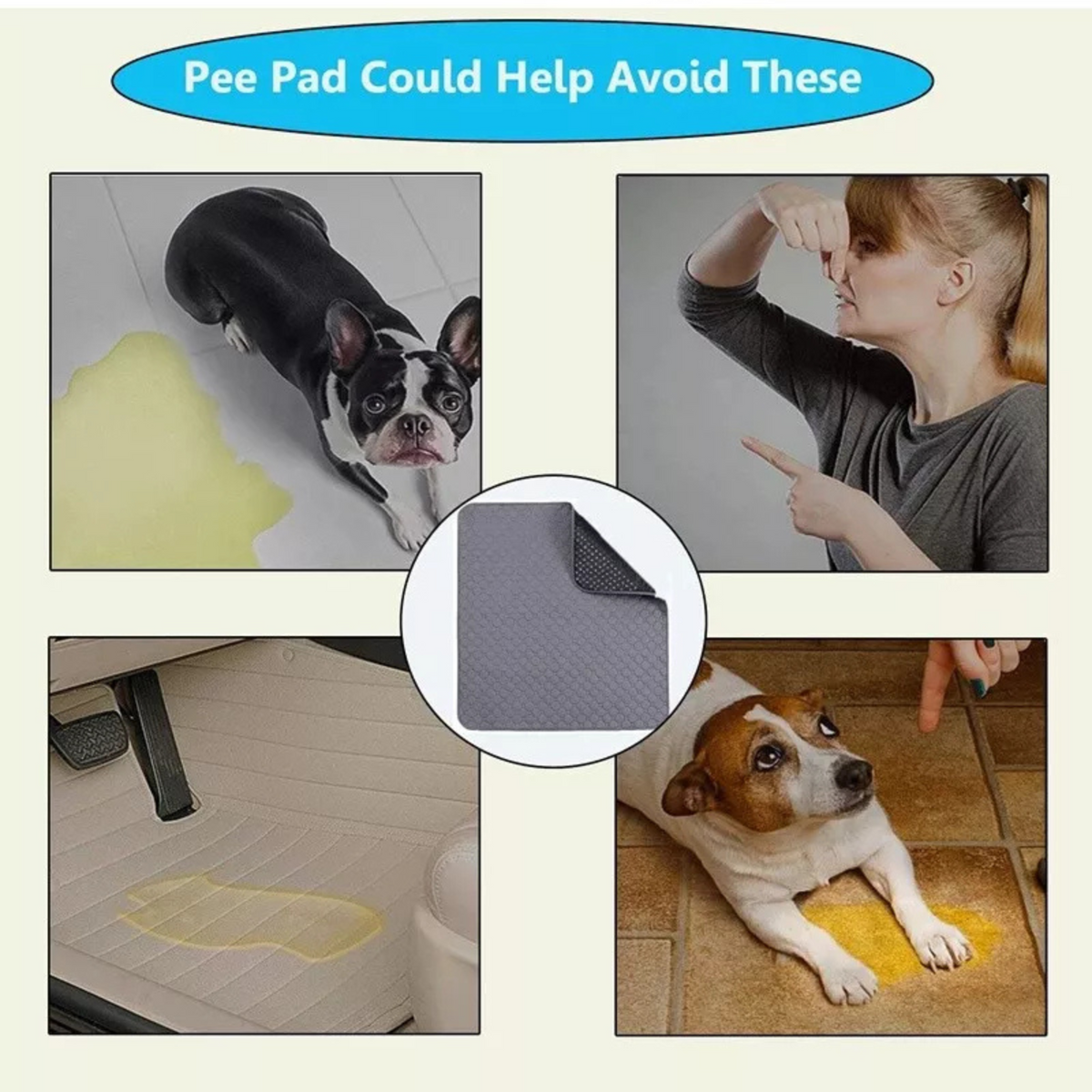 L 50cmx70cm Mat Pads Bed Absorbent Puppy Training Washable Pet Dog Pee Pad