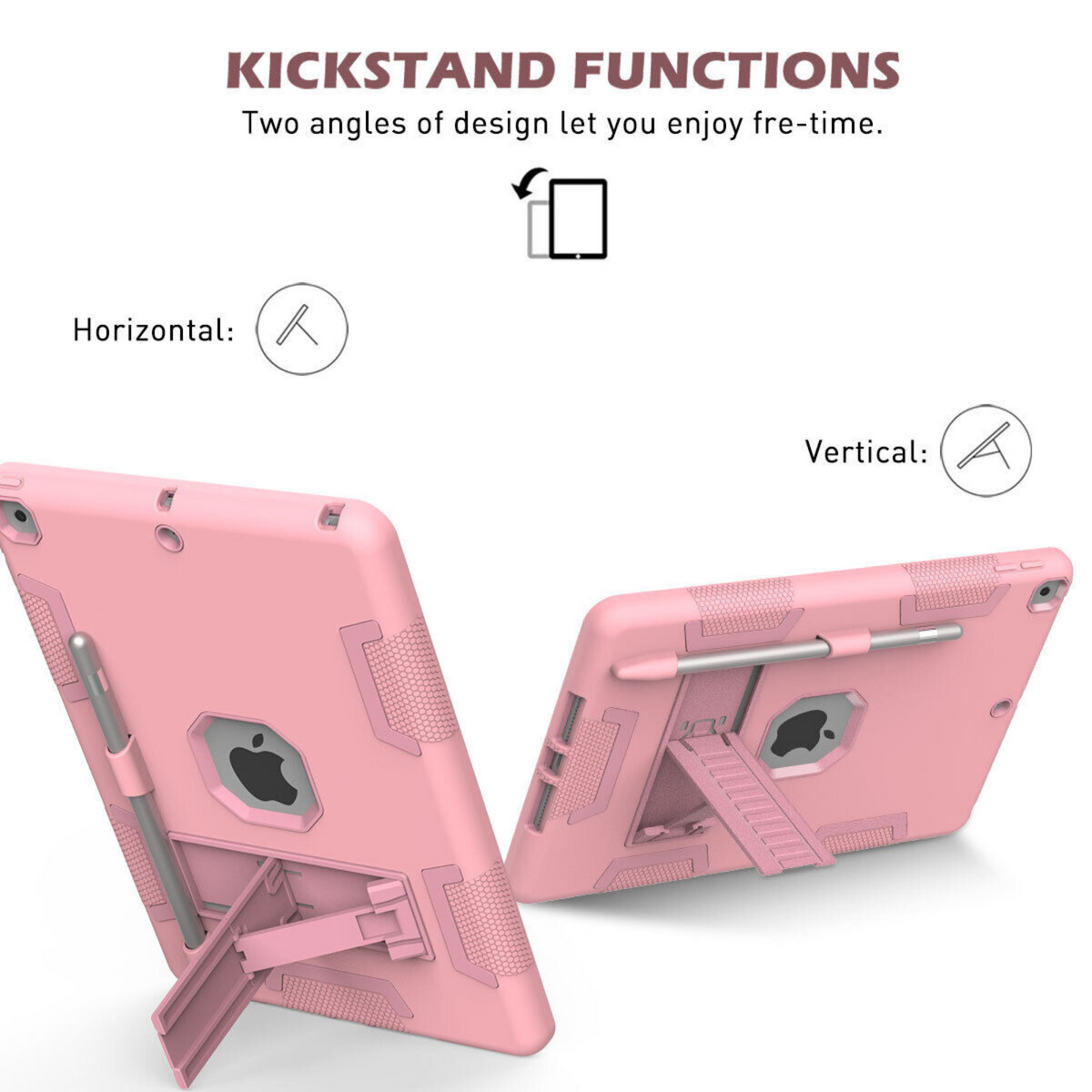 Heavy Duty Shockproof Case + Screen Protector iPad 9th Gen Rose Gold