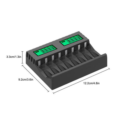 Smart Battery Charger for AA/AAA LCD Display 8 Slot Rechargeable Batteries
