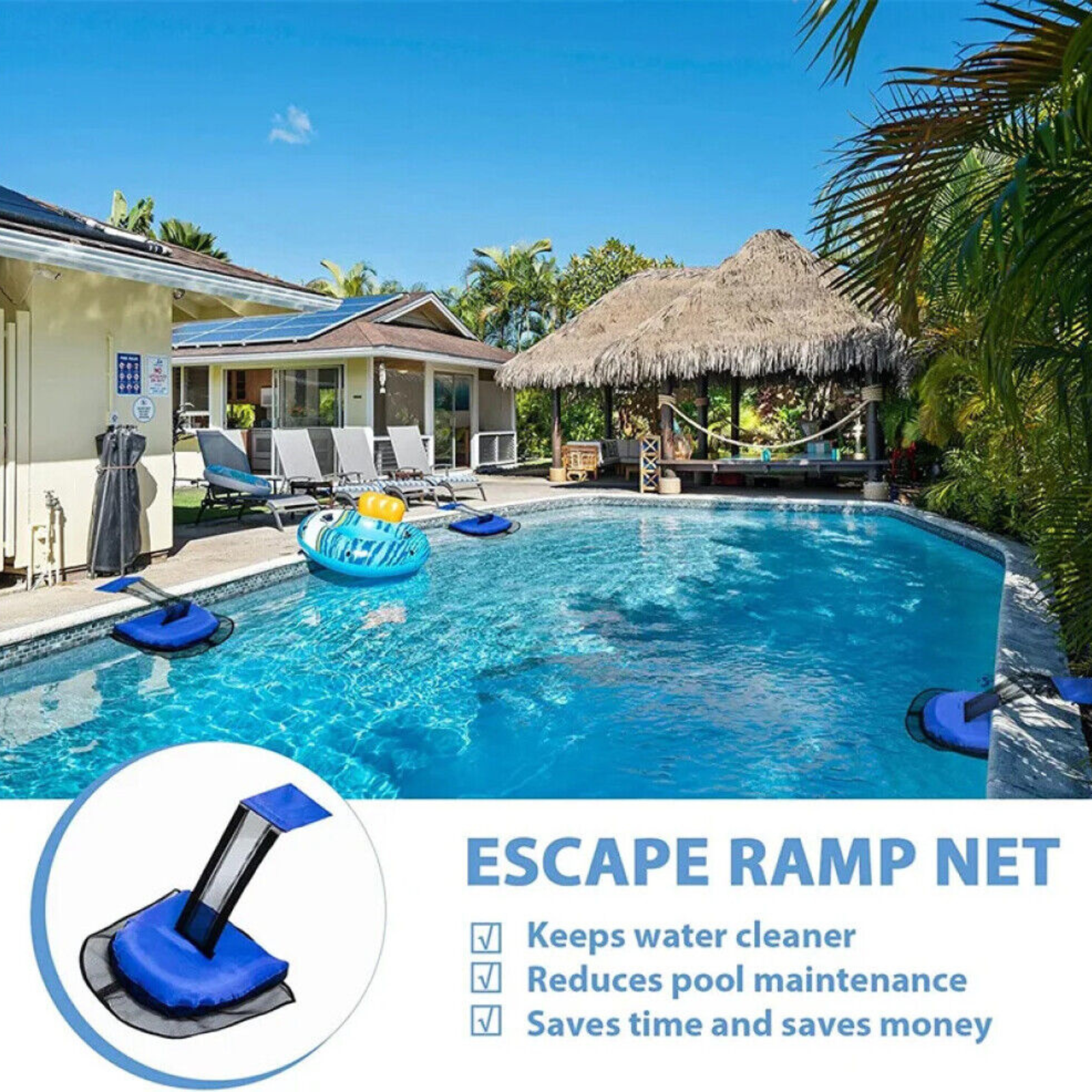 Blue Escape Ramp Swimline Swimming Pool Rescue Critter Animal Save Frog Log
