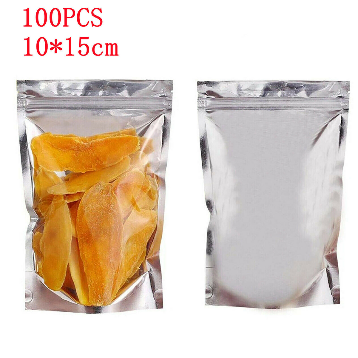 10x15cm Food Packaging Zip Seal Bags Aluminum Foil Mylar Stand Up Pouches Bags