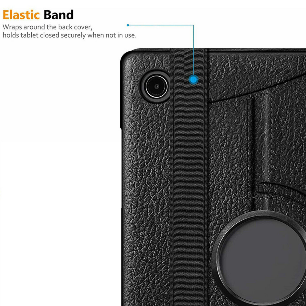 Leather Rotate Stand Cover Samsung Galaxy Tab A8 10.5 2022 Tablet Case Black