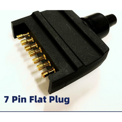 Male Connector In-Line Trailer Plug 7 Pin Flat Plastic
