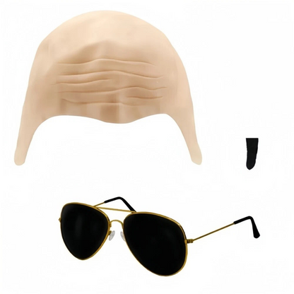 Bald Cap Costume Set Fancy Dress Party Accessory Mr Worldwide