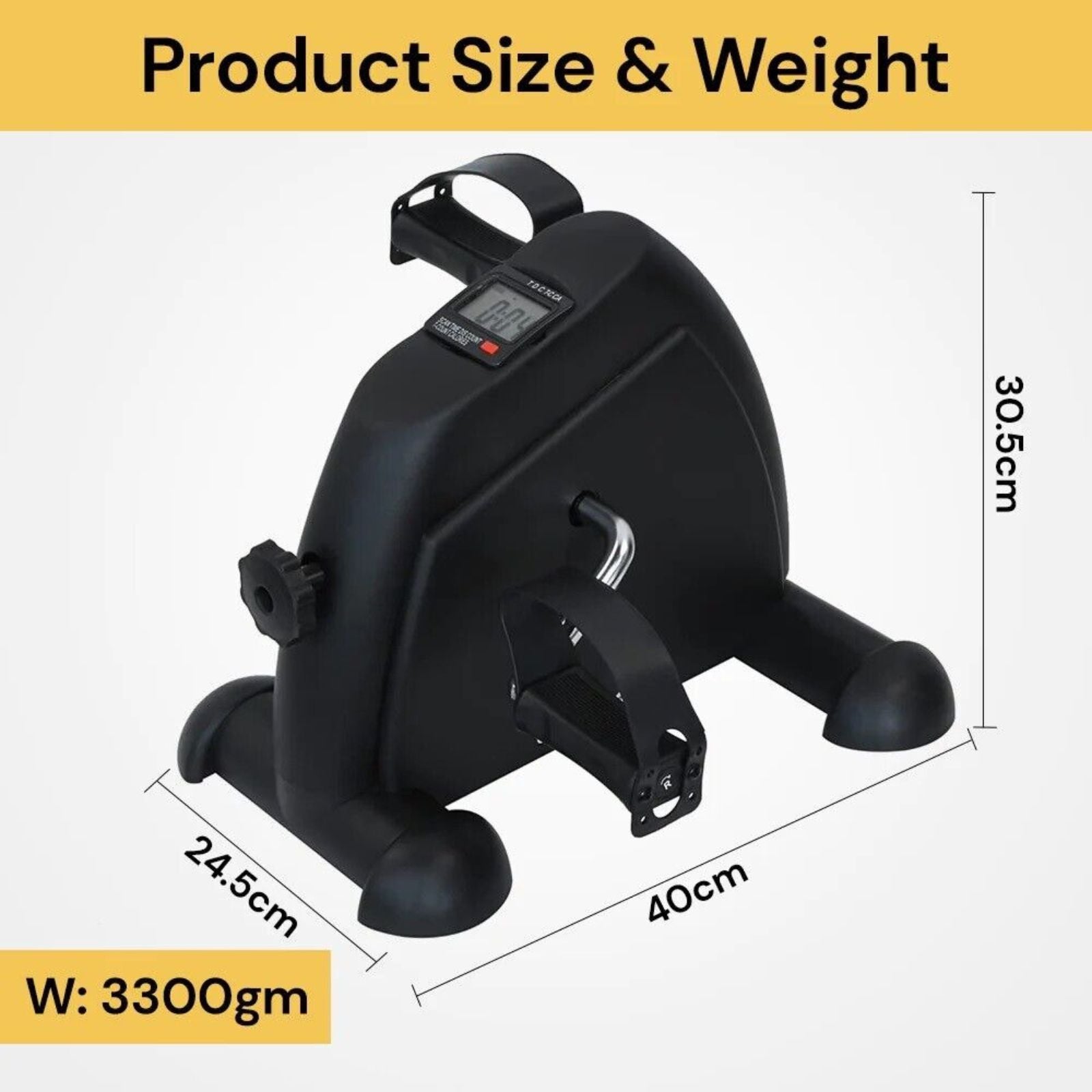 Portable Mini Exercise Bike w/ LCD Display Exerciser Foot Peddler Machine Black