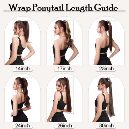 Human Natural Hair Extensions Pony Tail Hair Wrap Medium Brown