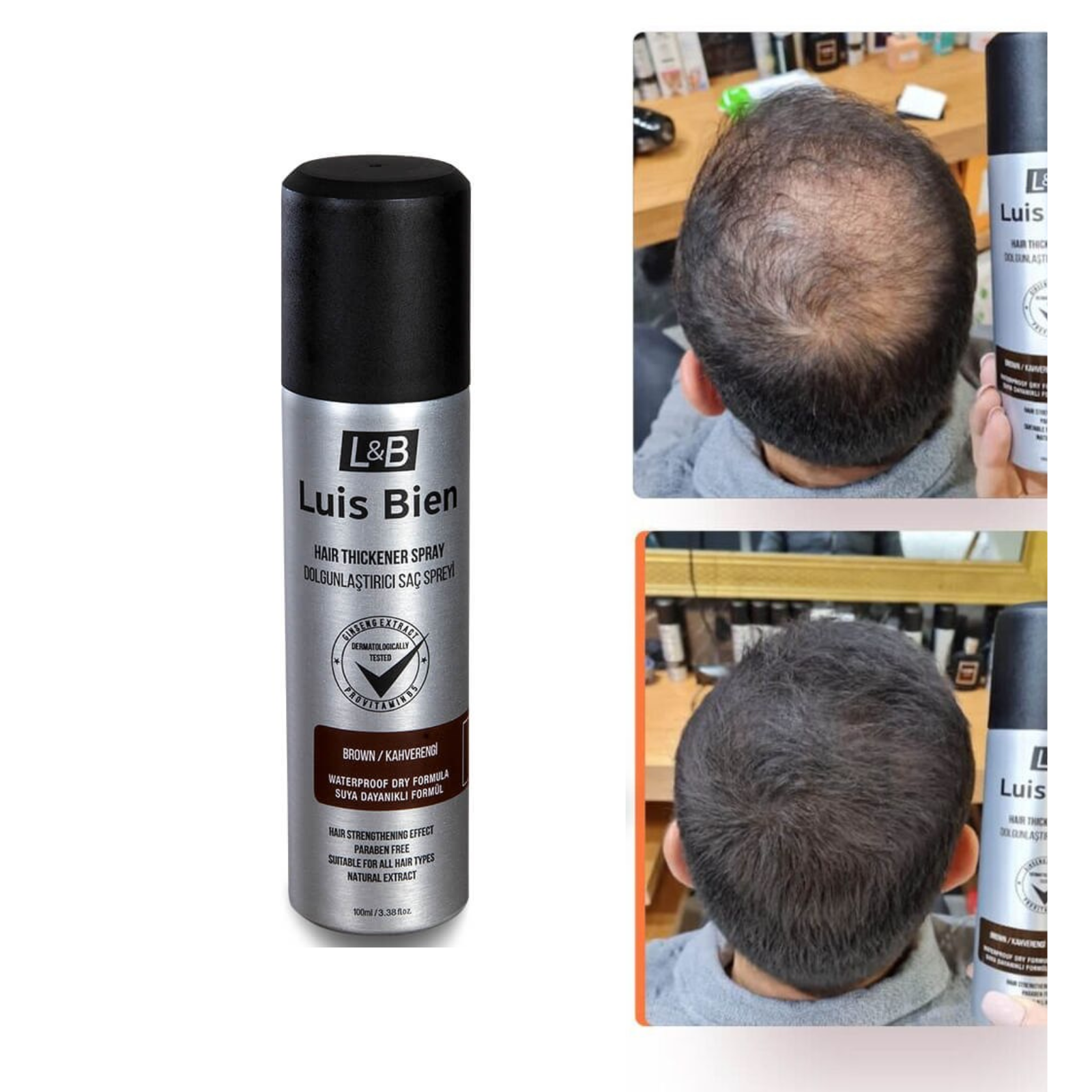 100ml Best All Types Hair Spray Thickener Luis Bien Hair Fiber Spray Brown