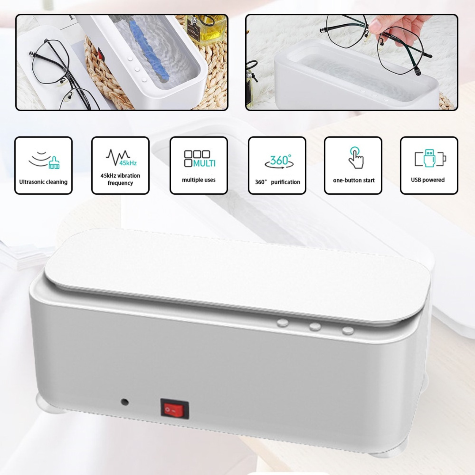 Jewellery Cleaning Machine Ultrasonic Cleaner Sonic Wave Tank Glasses Watch