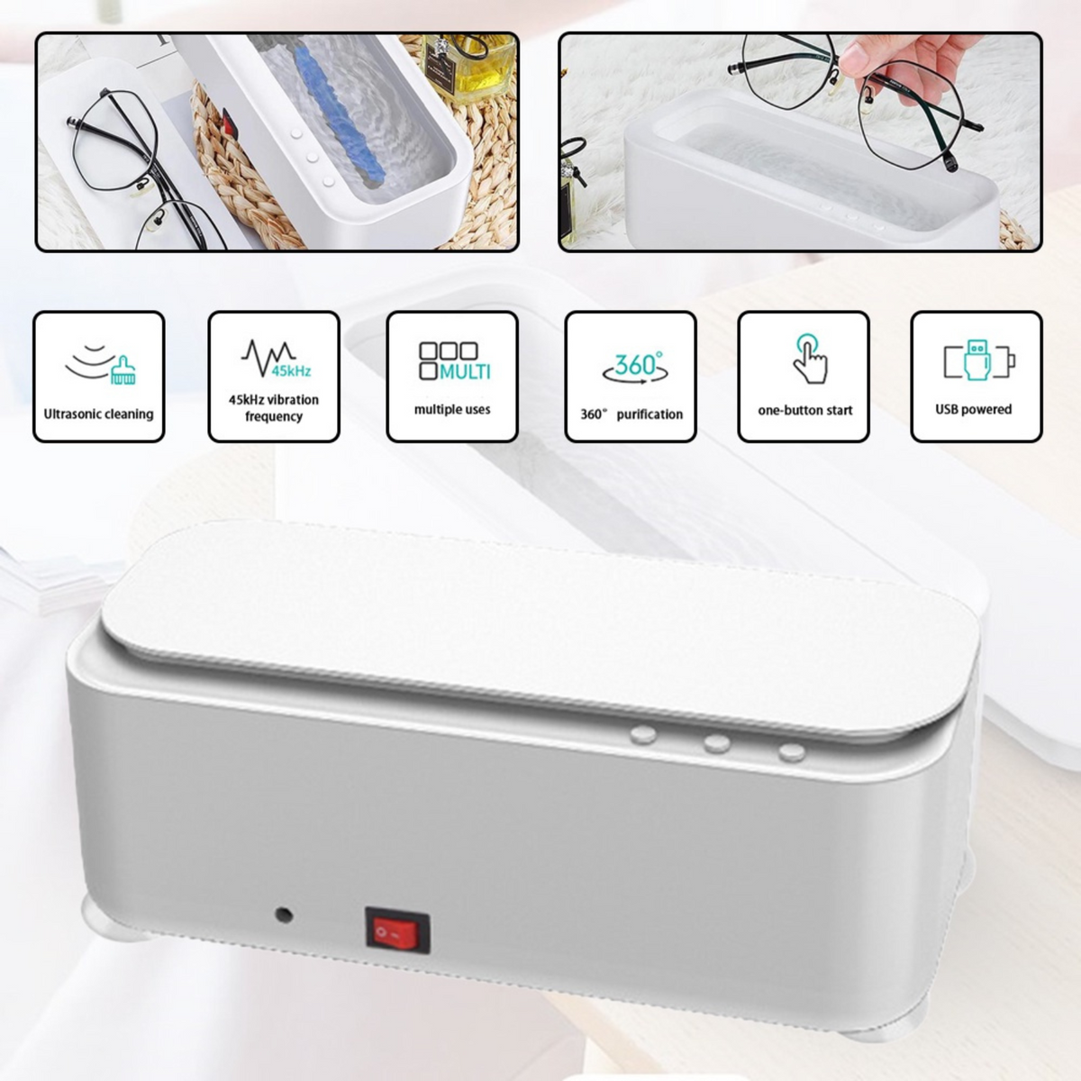 Jewellery Cleaning Machine Ultrasonic Cleaner Sonic Wave Tank Glasses Watch