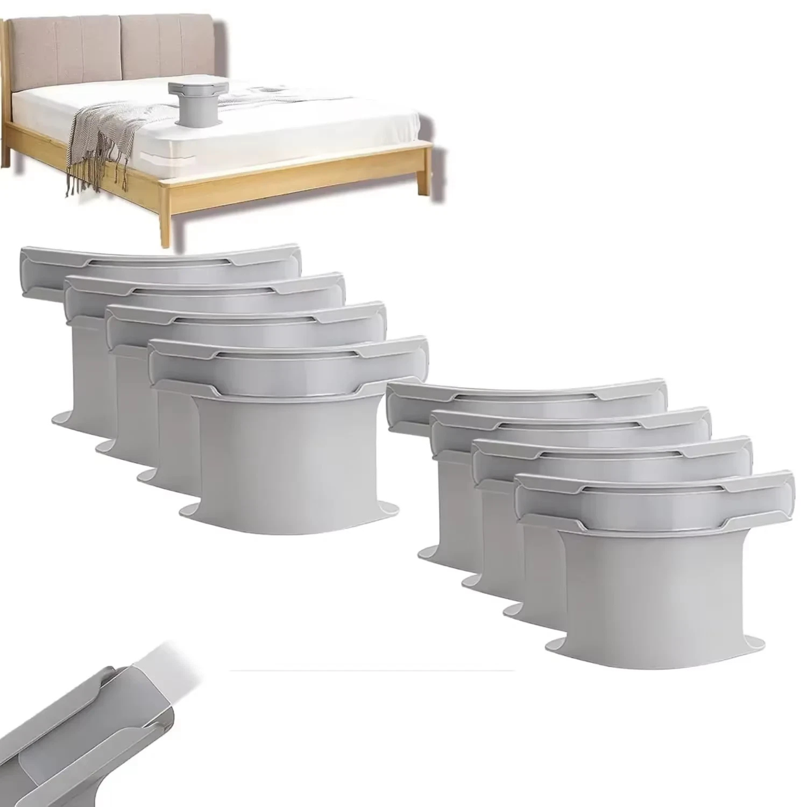 Heavy-Duty Bed Sheet Holders Grey 4x with Lock Strips Secure Fit