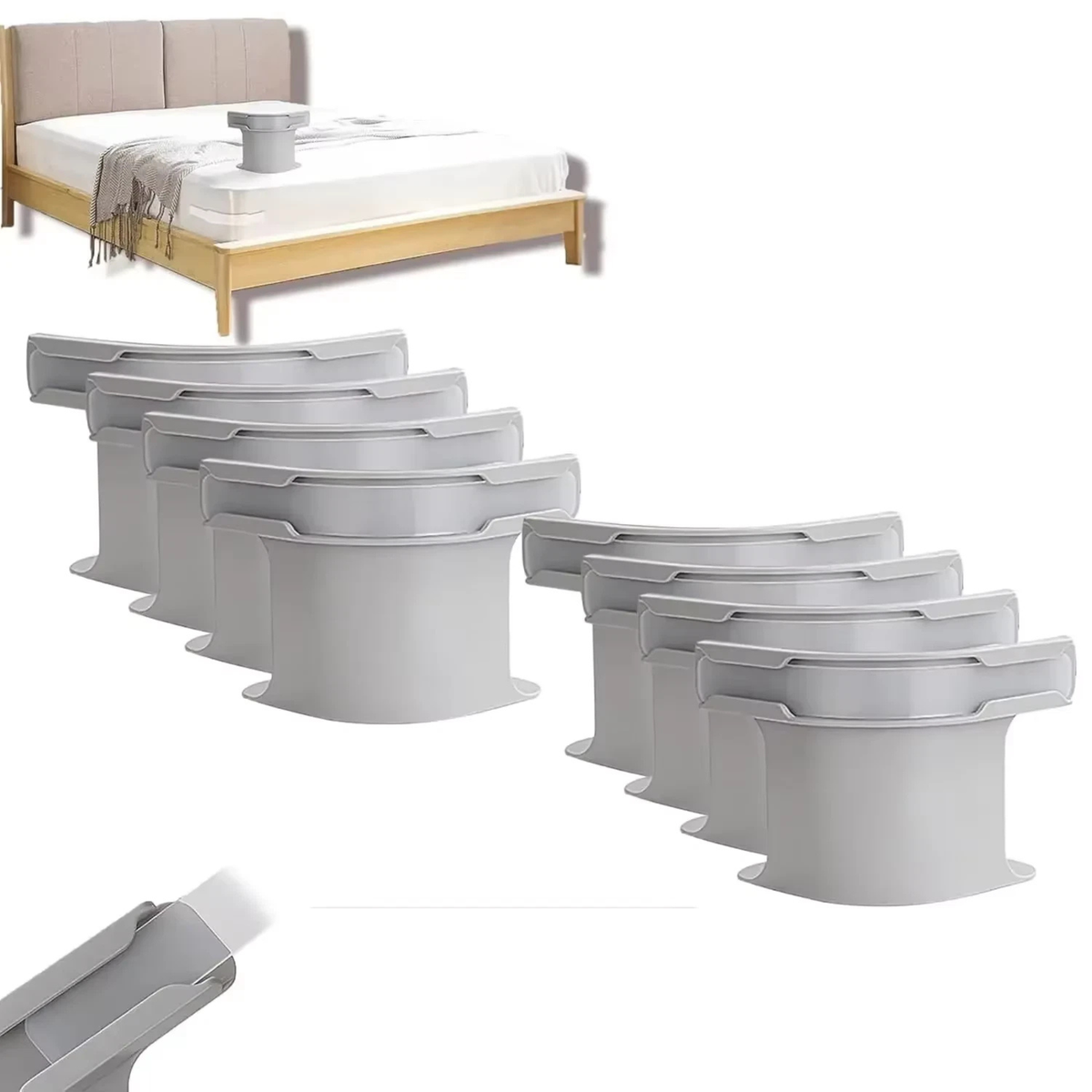 Heavy-Duty Bed Sheet Holders Grey 4x with Lock Strips Secure Fit