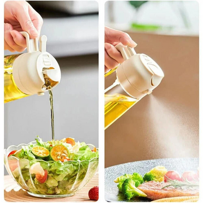 Cooking Baking BBQ Spray Bottle Kitchen Tool 2IN1 Oil Sprayer Dispenser White