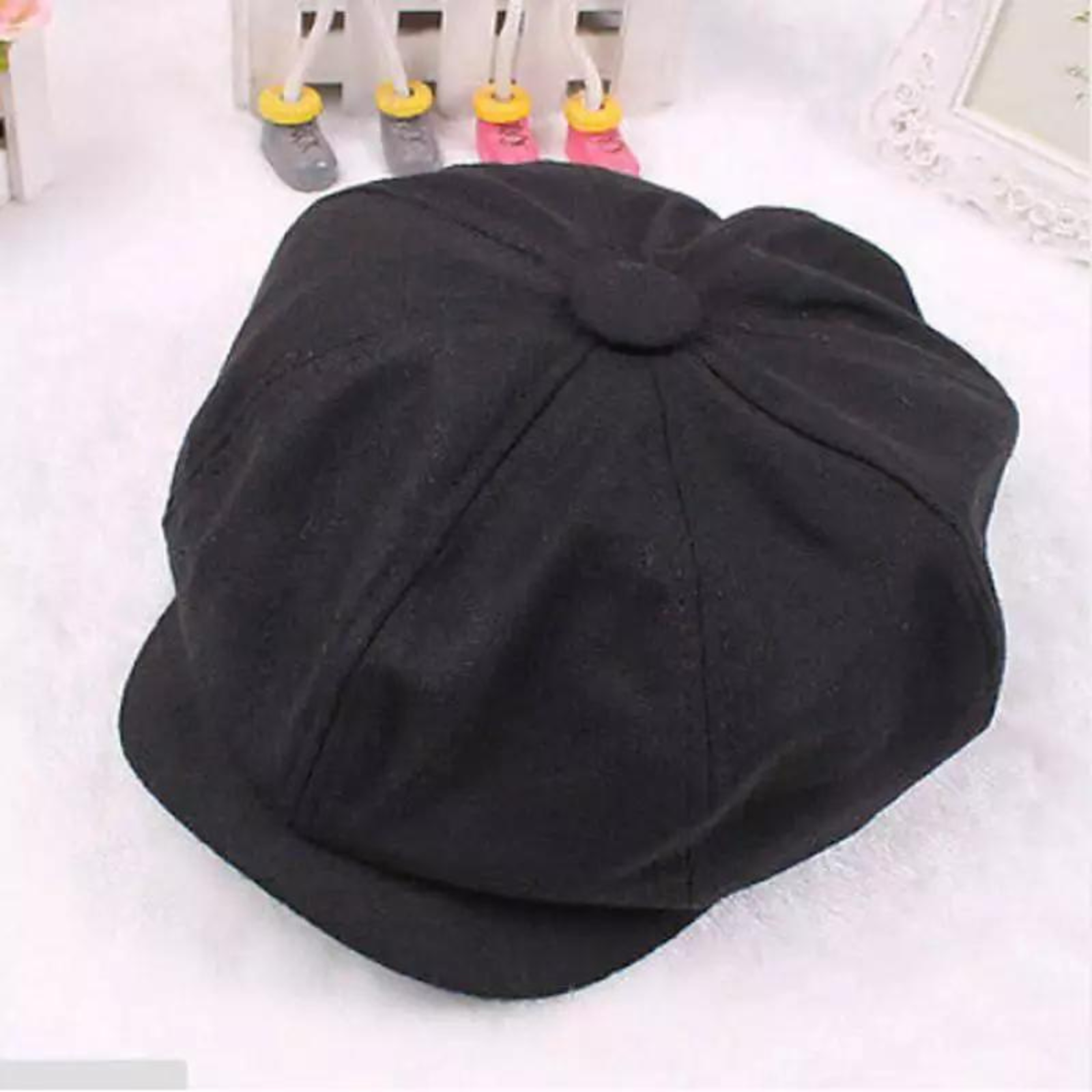 Black Beret Driving Hat Peaky Blinders Baker Mens 8 Panels Newsboy Flat Cap
