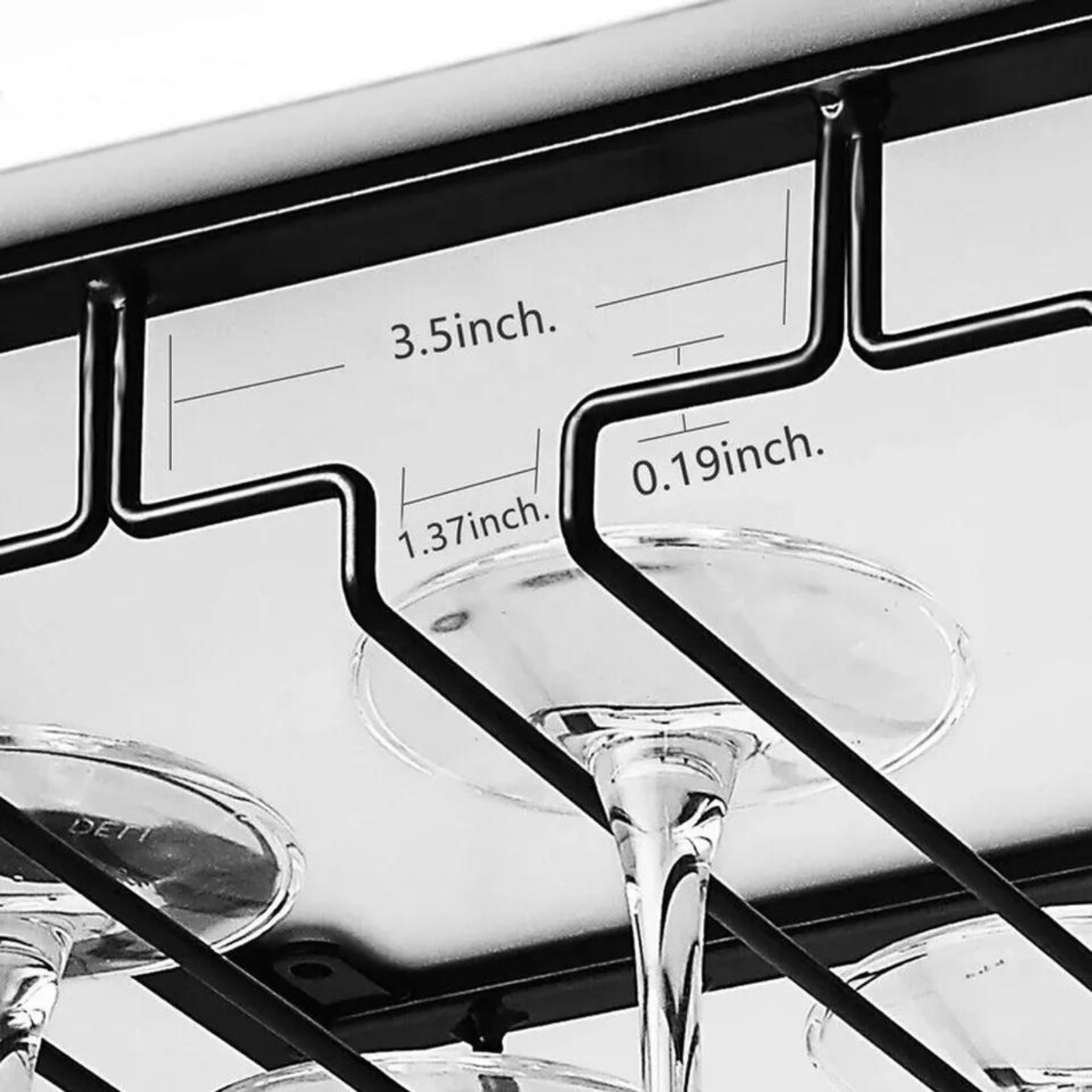 Black Drying Rack Hanging Bar Storage Wine Glass Rack Holder Hanger