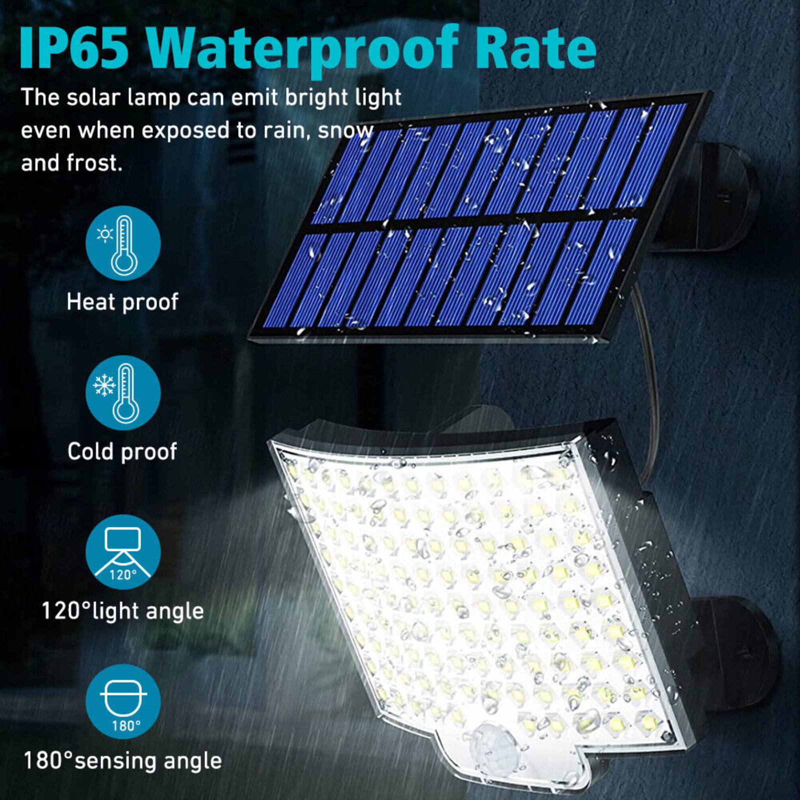 IP65 Wall Security Garden 106 LED Solar Motion Sensor Light Outdoor Flood Lamp