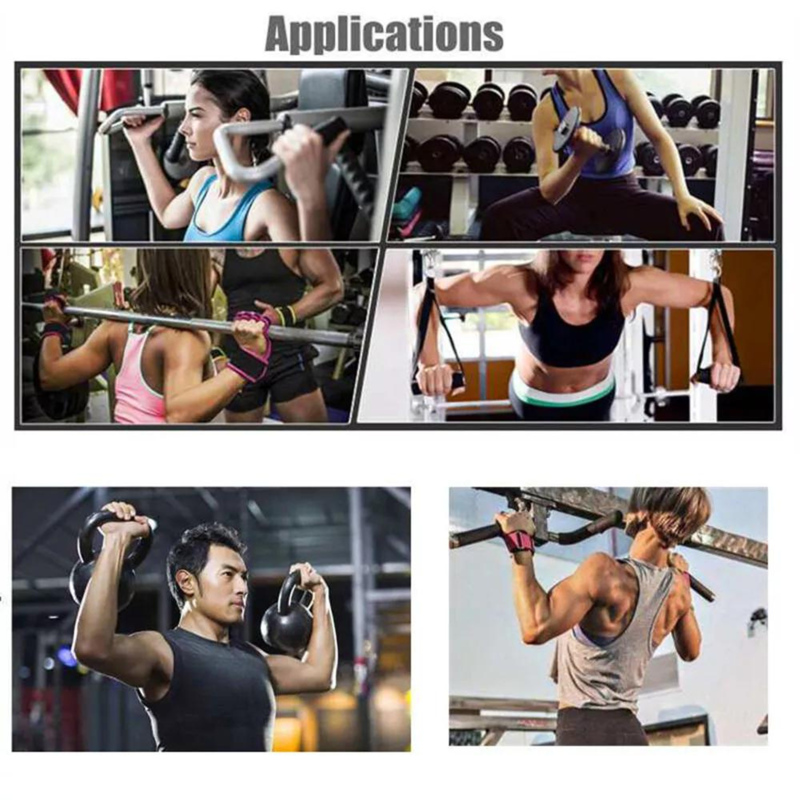 Black Large Body Building Gym Gloves  Women Men Fitness Sports Weight Lifting