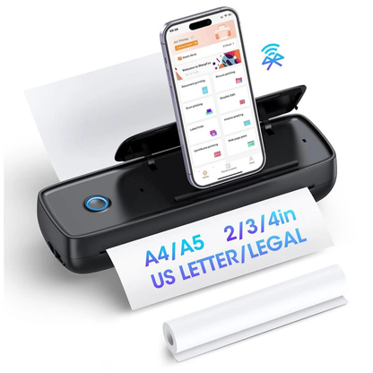 Portable Bluetooth A4 Thermal Printer Inkless Wireless Document Printing