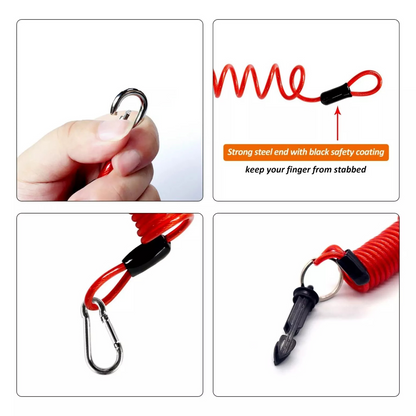 Safety Heavy Duty Spring Clip Rope Travel Trailer Coiled Pin Breakaway