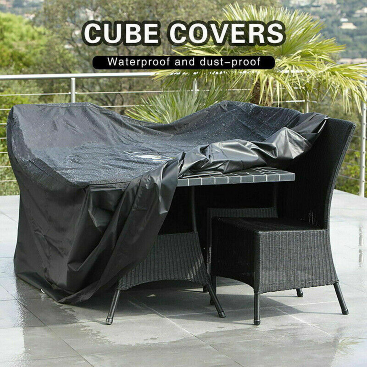 Chair Table Garden Patio Rain UV Protector 126x126x74cm Furniture Cover