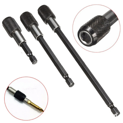 3x 1/4 Hex Shank Holder Drill Bit Set Screwdriver Kit Extension Quick Release