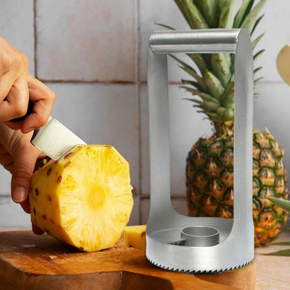 Stainless Steel Pineapple Corer and Peeler Quick and Easy Fruit Prep