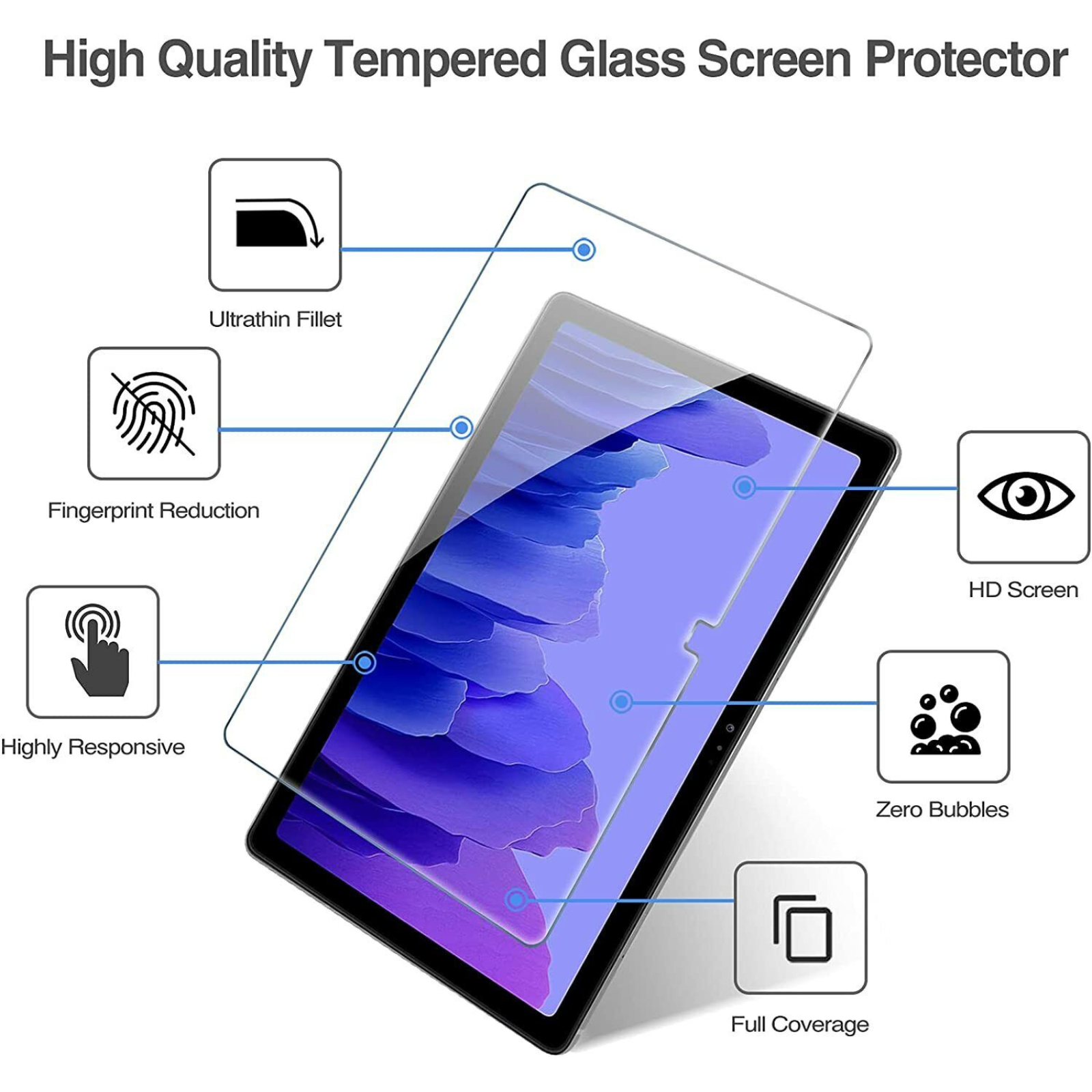 Tempered Glass Screen Protector For Galaxy Tab A9 Plus