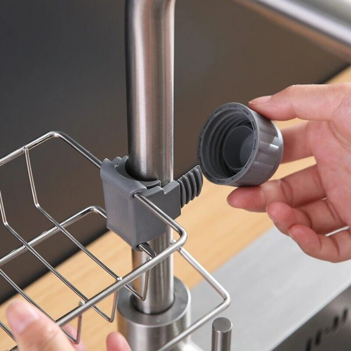Silver Holder Racks Storage Organizer Kitchen Sink Faucet Shelf Sponge Dish Rack