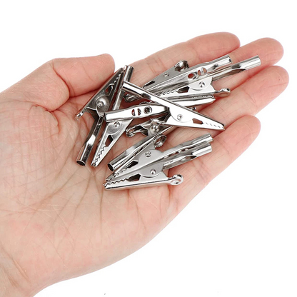 Single Prong Iron Alligator Clips for Craft, Testing, or DIY Use 10x