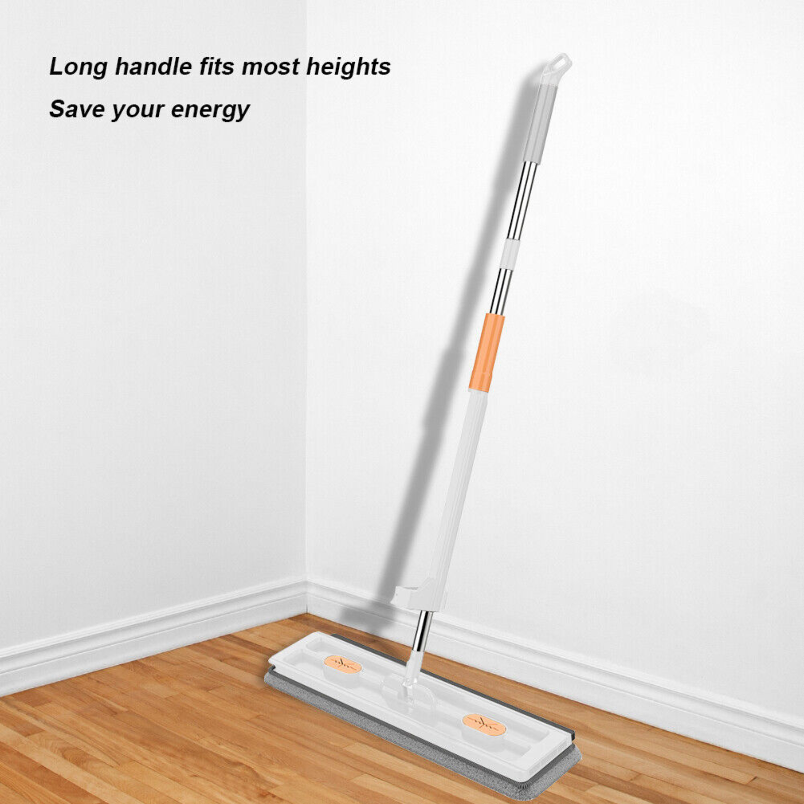 White 360°Rotating Magic Self Wringing Mop Roseionly Style Large Flat Mop