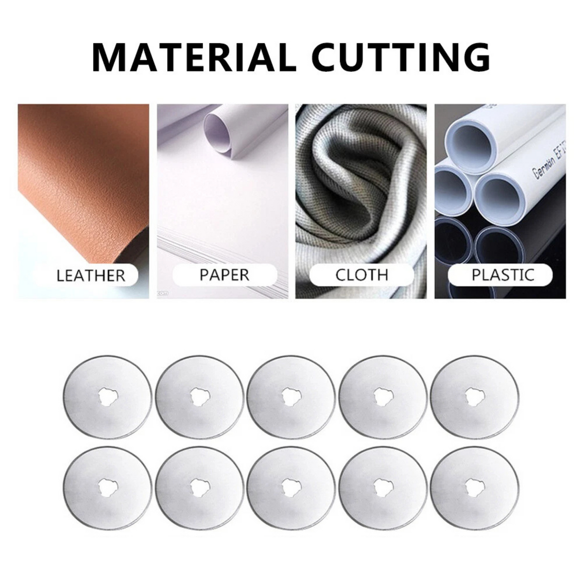 Rotary Cutter Refill Blades Set of 10 with Storage Box for Fabric Cutting