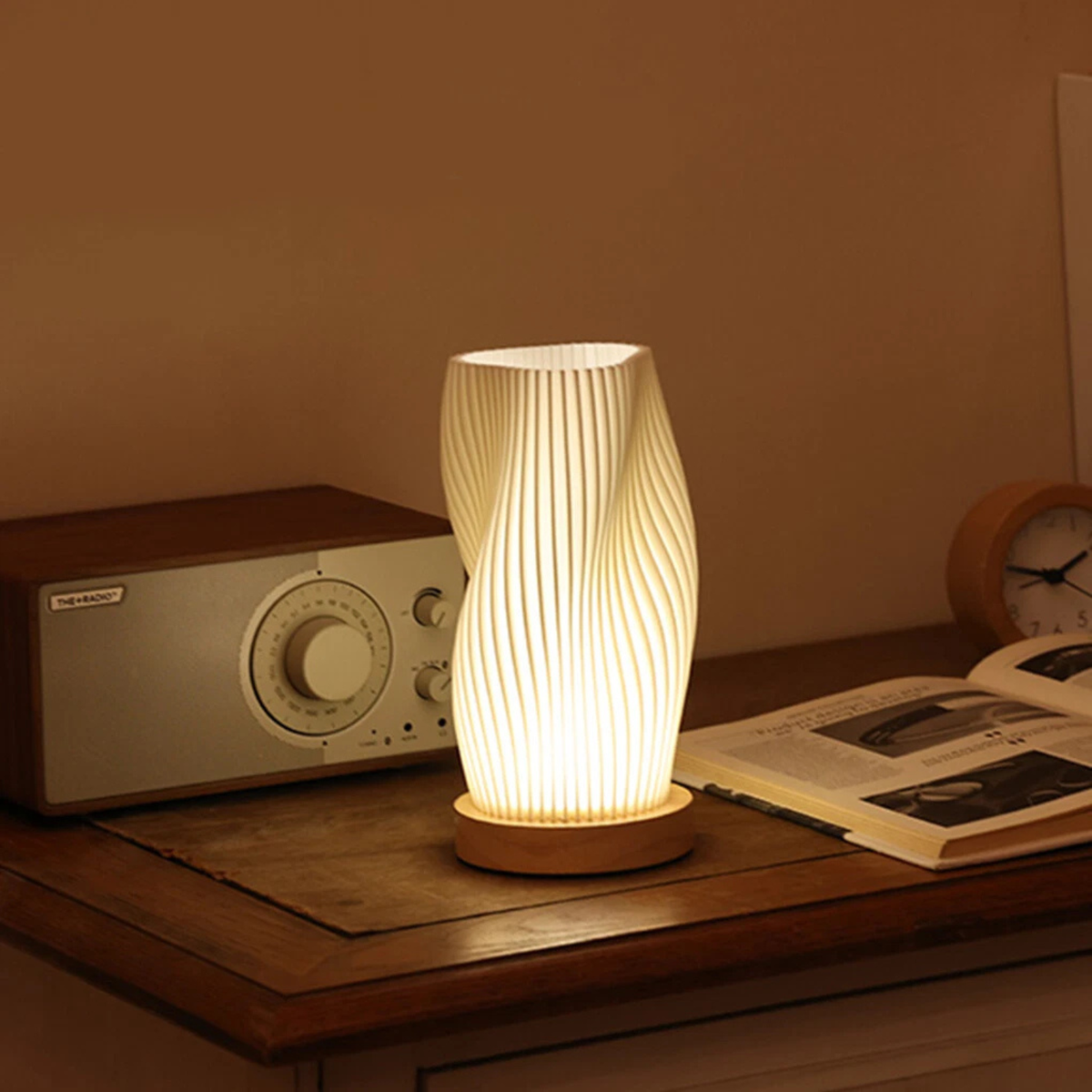 Table Nightstand Lamp Bedside Night Light Bedroom Lighting Home Decor