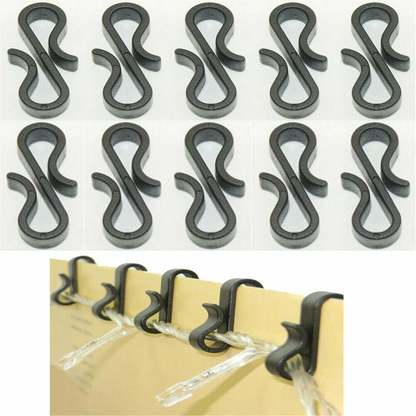 LED Fairy Lights Heavy Duty Gutter Hooks Black 100x Decorative Party String