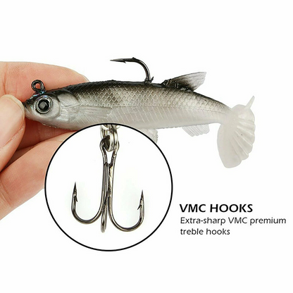 T-Tail Soft Plastic Fishing Lure Baits for Freshwater and Saltwater 5x