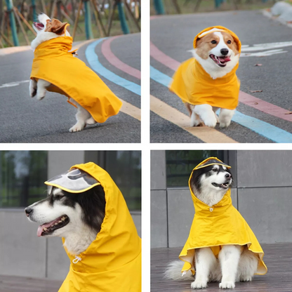 3XL Yellow Dog Raincoat Waterproof Pet Jacket with Hood