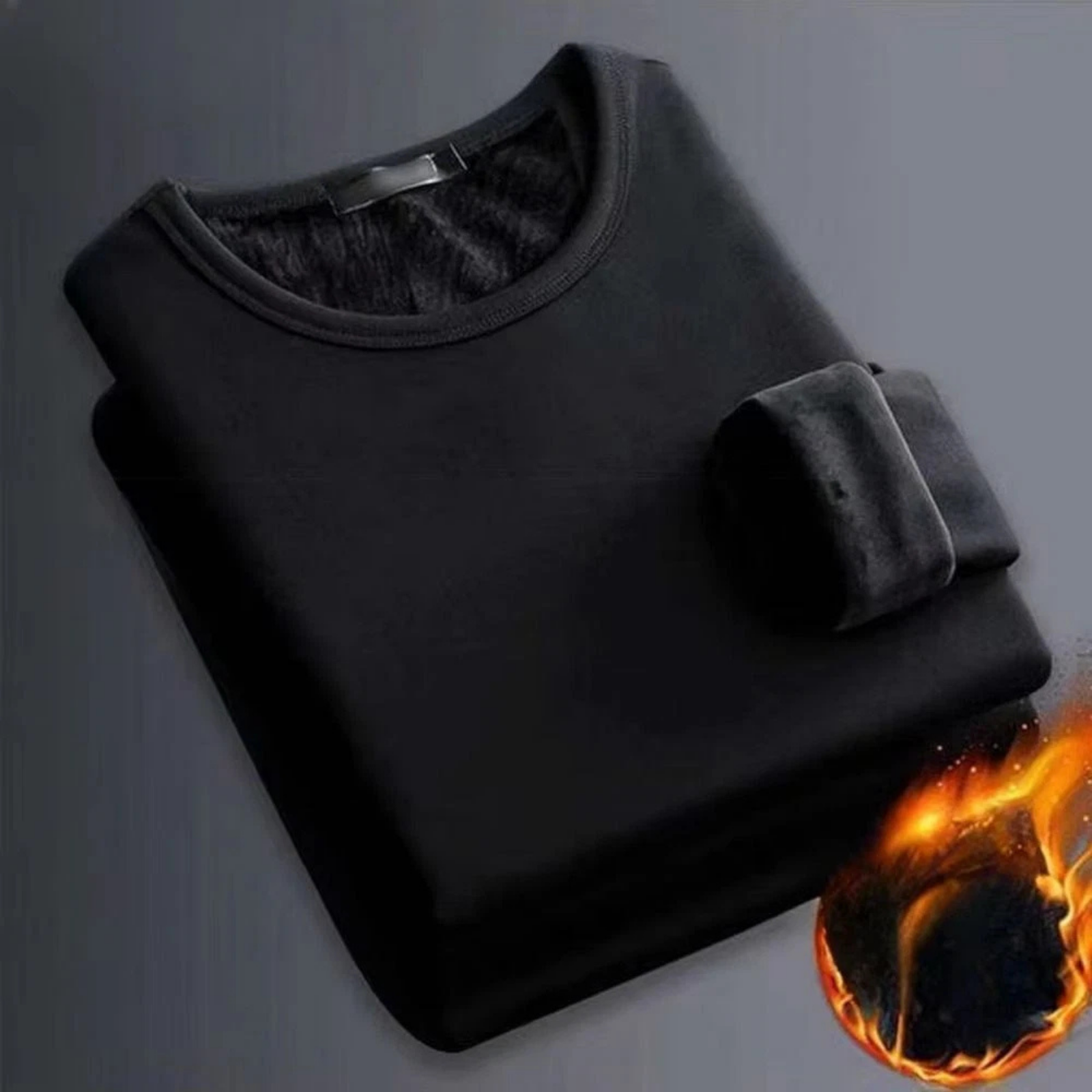 Thermal Underwear for Men Winter Ski Base Layer Warm Long Sleeve Shirt Black L