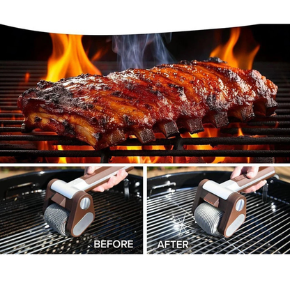 Stainless Steel BBQ Cleaner Brush Rechargeable Deep Cleaning Tool Brown