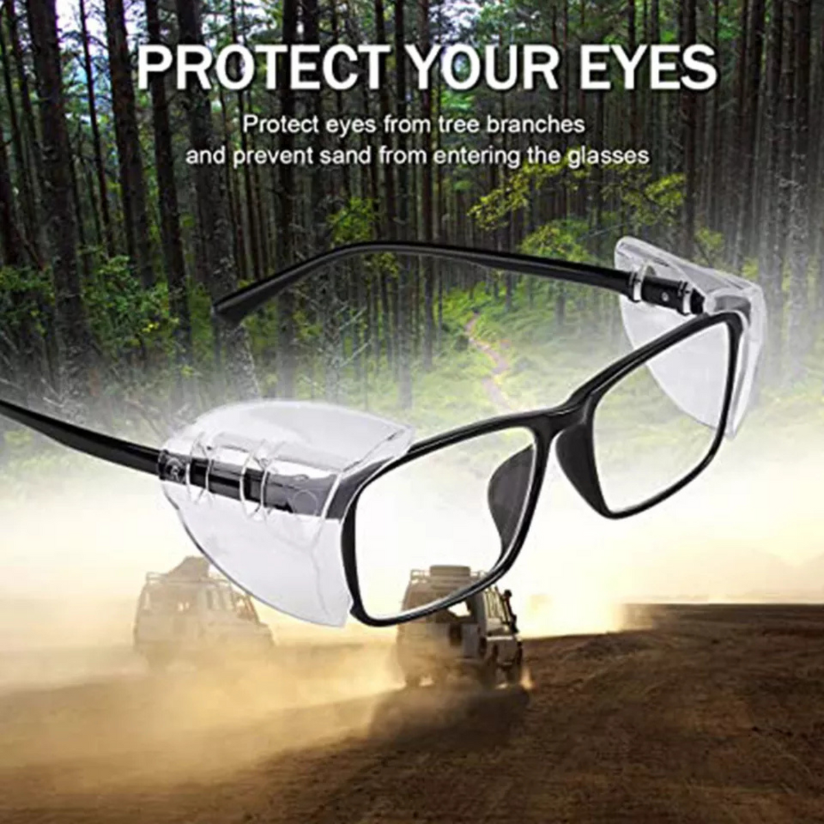 Glasses Protection Flexible Universal 4X Safety Eye Goggles Side Shields Clear