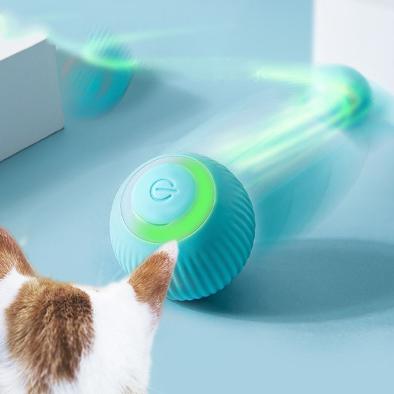 Blue Self-Moving Interactive Toy Smart Automatic Rolling Ball Pet Electric