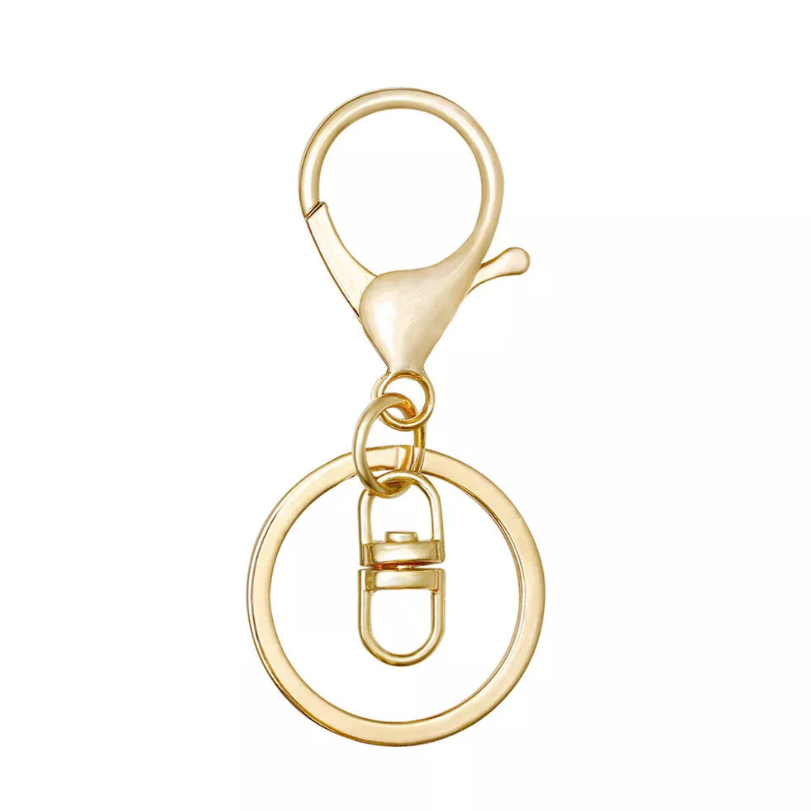 Keychain Split Ring Trigger Clip Key Ring 10x Gold Swivel Lobster Clasp